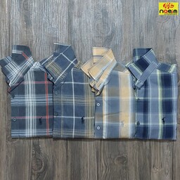 پیراهن اندامی مردانه اسپرت نخی آستین بلند برند polo چهارخونه m تا 3xl  رنگبندی 