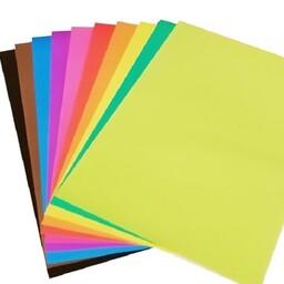 کاغذ رنگی گلاسه بسته 10عددی در رنگهای متنوع و زیبا