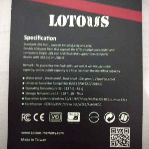 فلش مموری لوتوس مدل L801 ظرفیت 16 گیگابایت