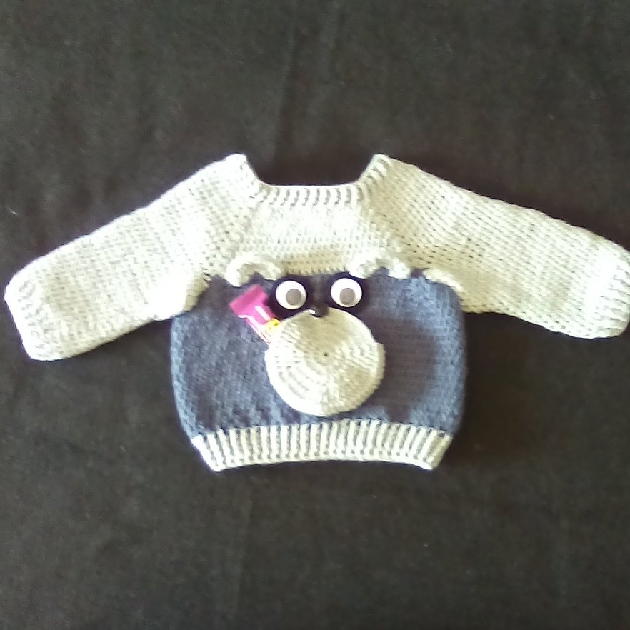 پلیور پسرانه نوزادی دستبافت کد خرسی