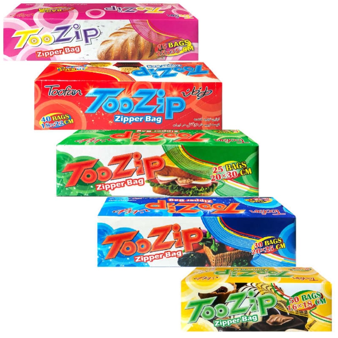 کیسه زیپ دار طوفان  بسته 15 عددی سایز 25 در 35