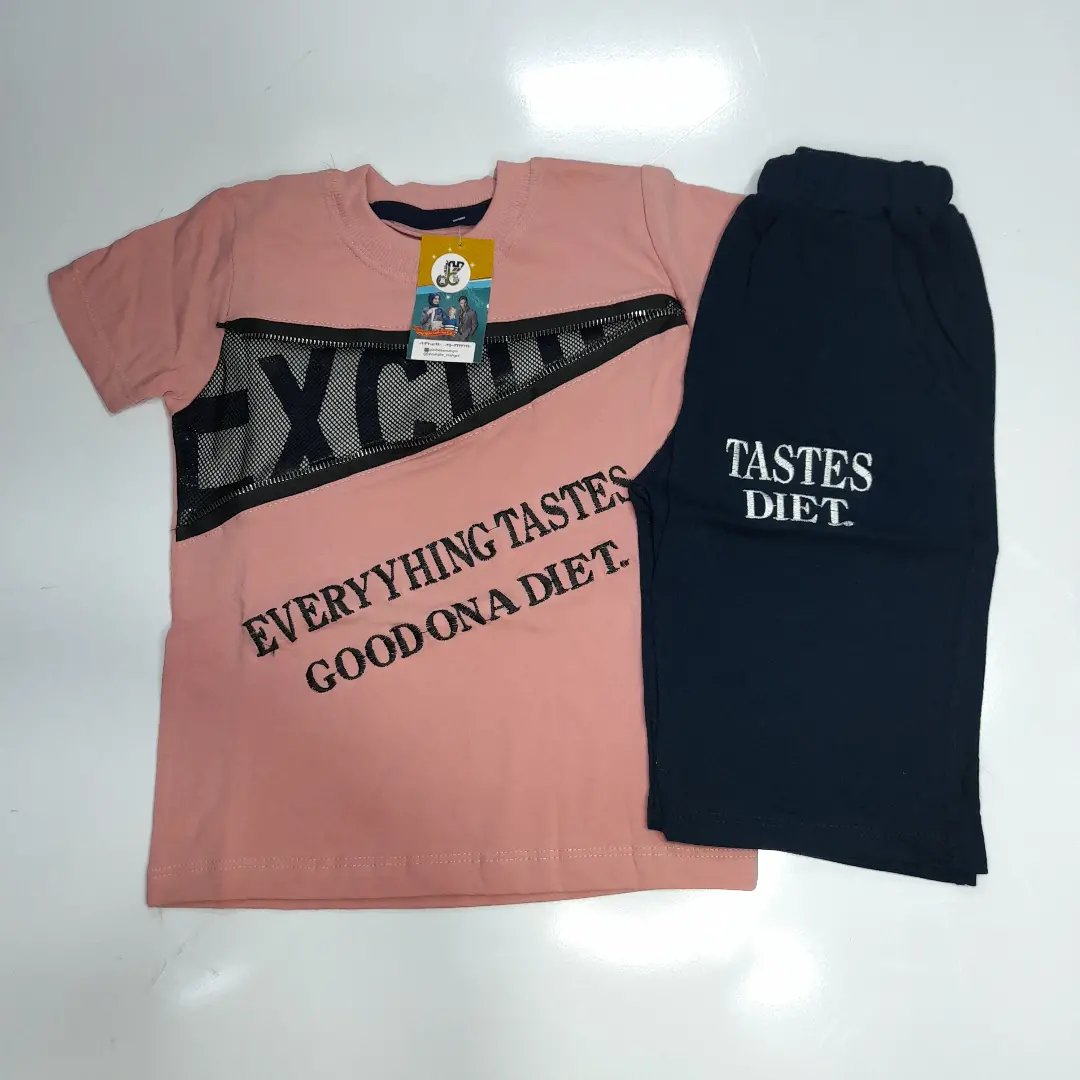 تیشرت شلوارک پسرانه جلو زیپ