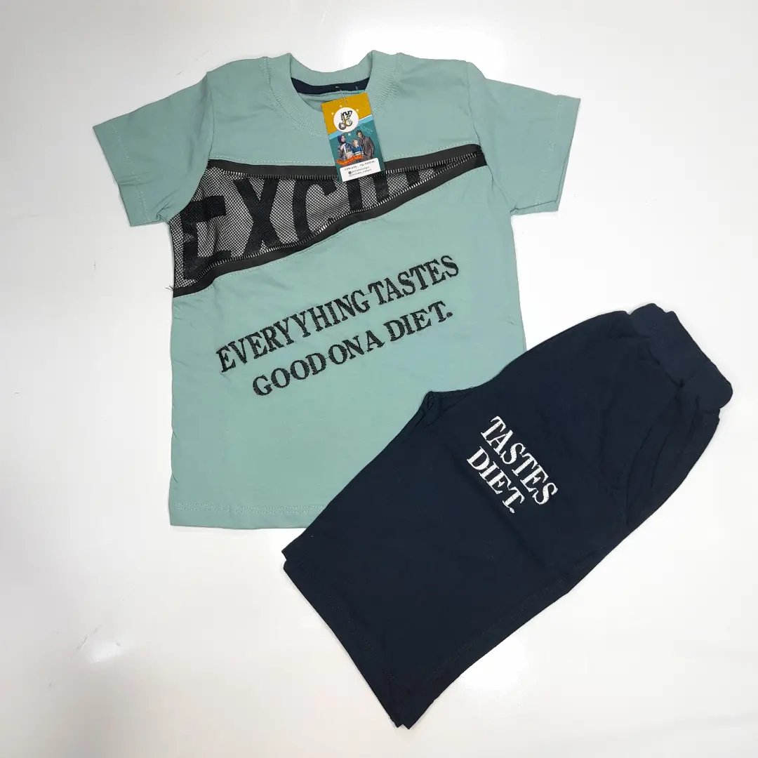 تیشرت شلوارک پسرانه جلو زیپ