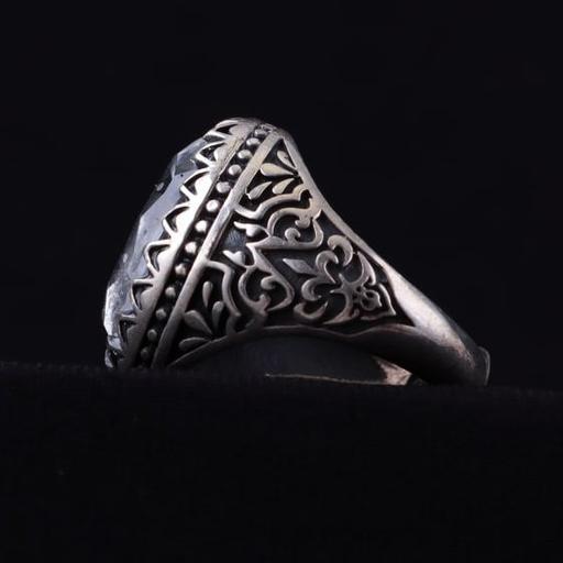 انگشتر مردانه درنجف نقش یارقیه تراش الماسی اصل ( انگشتر درنجف )