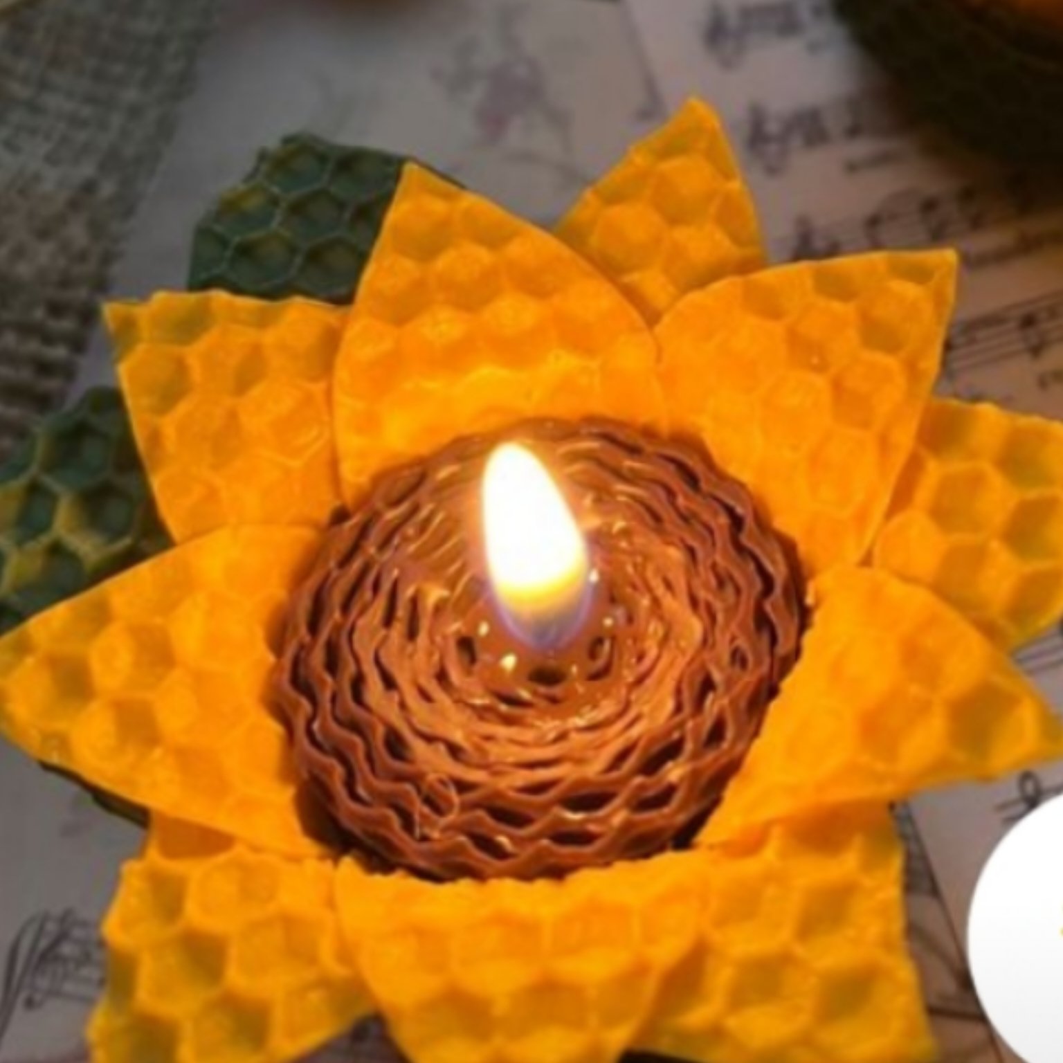 شمع بیزوکس مدل آفتابگردان (مجموعه 2 عددی) 🌻🌻
