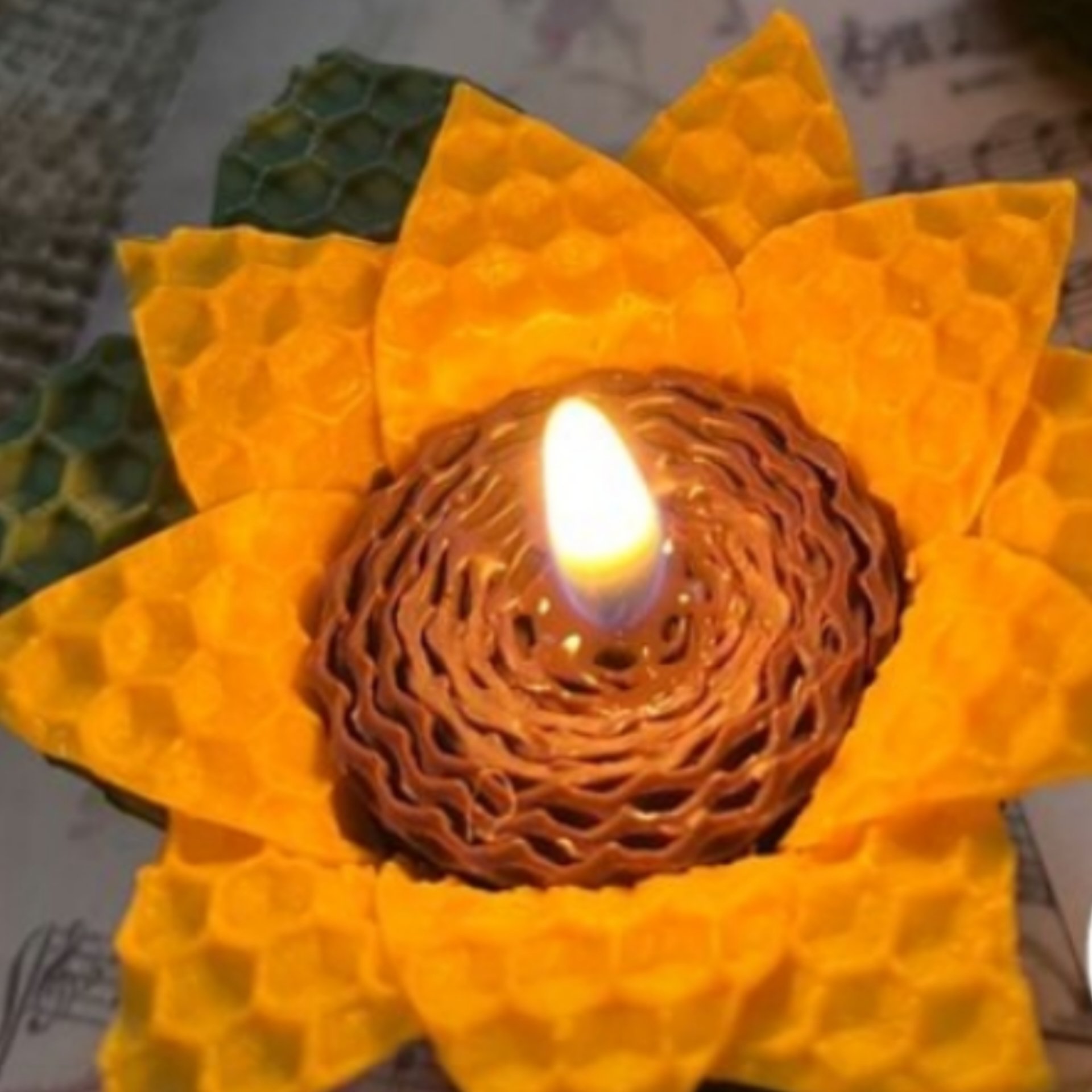شمع بیزوکس مدل آفتابگردان (مجموعه 2 عددی) 🌻🌻