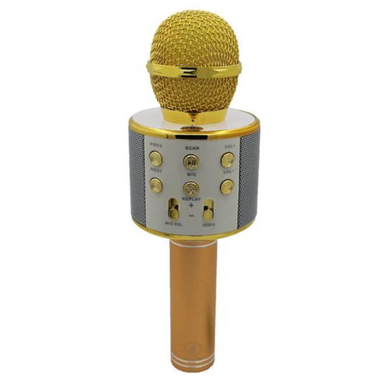 میکروفون اسپیکر مدل WS-858 رنگ طلایی