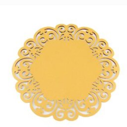 زیرلیوانی مولتی استایل طرح مشبک، در دو رنگ طلایی و نقره ای،بسته 6 عددی،سایز 15 سانت