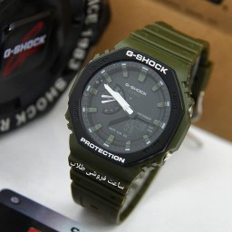 ساعتمچی مردانه کاسیو جی شاک بند  رزین دوزمانه casio G-shock