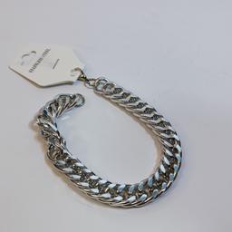 دستبند زنجیری مدل آلومینیوم نقره ای