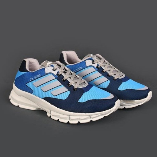 کفش آدیداس مردانه زیره pu رنگ آبی طوسی مناسب استفاده روزمره 