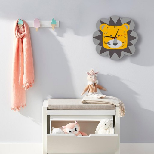 ساعت دیواری فانتزی اتاق کودک مدل شیر 1 مان لیزر