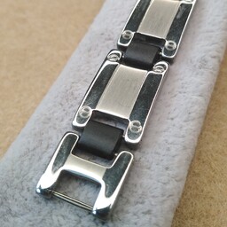 دستبنداستیل مردانهstainless steel ضدزنگ جنس ترکیبی قفل تاشو پهنا13میل