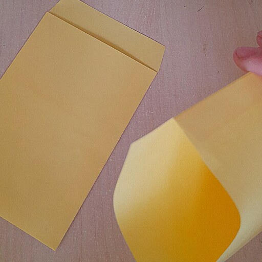 پاکت کاغذی دستساز سایز 11 در 7 سانتیمتر  زرد