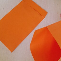 پاکت کاغذی دستساز سایز 7 در 11 سانتیمتر رنگ نارنجی