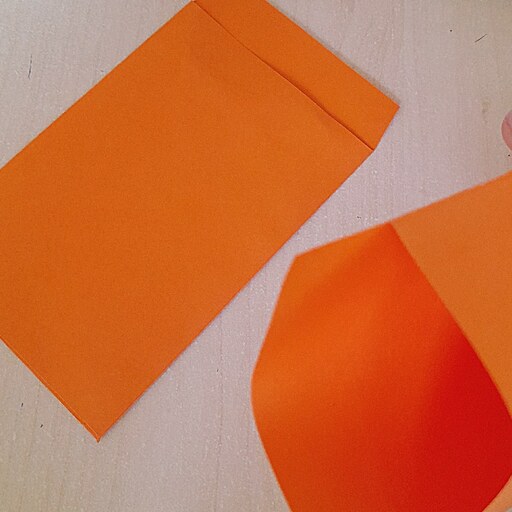 پاکت کاغذی دستساز سایز 7 در 11 سانتیمتر رنگ نارنجی