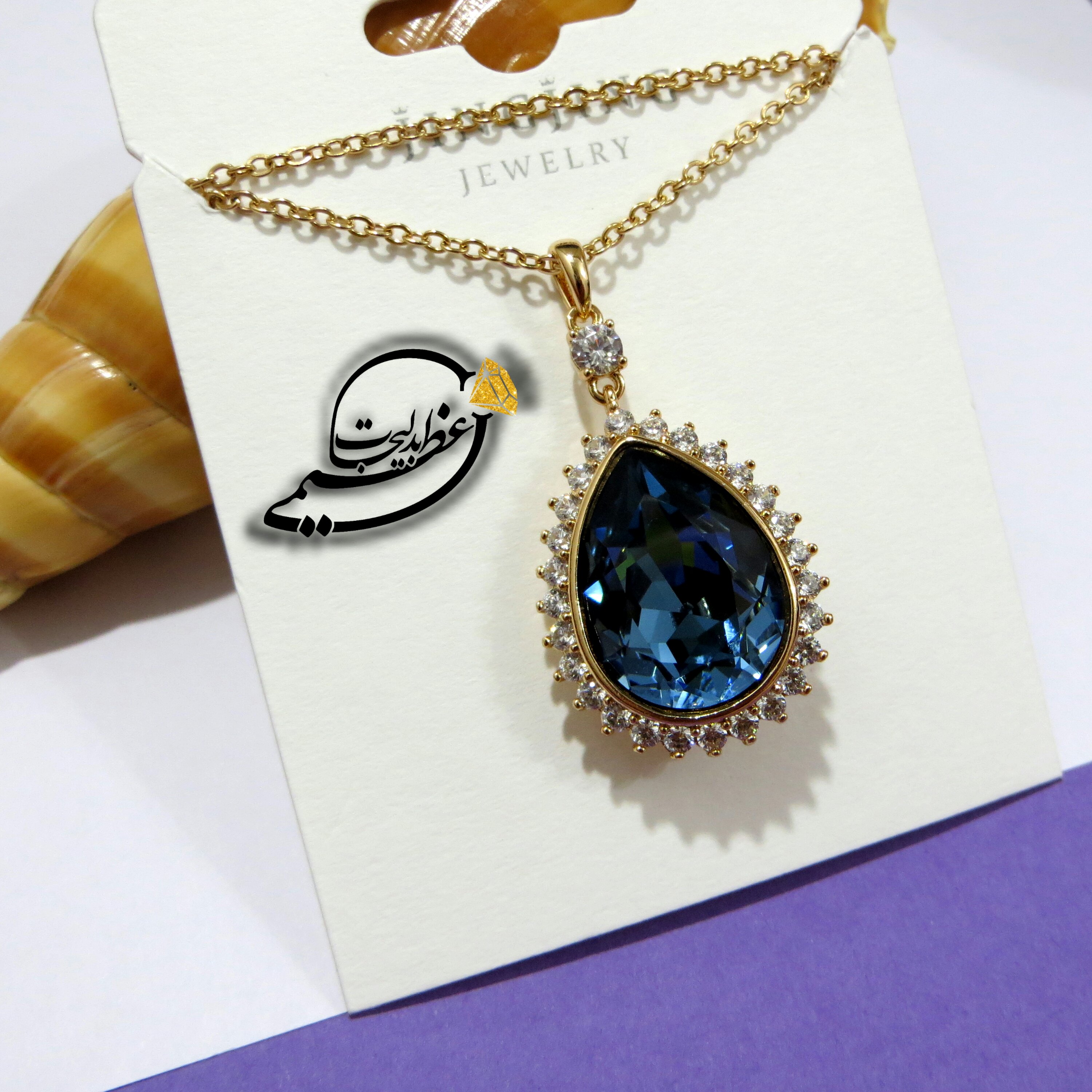 گردنبند برند Xuping مدل JingJing از جنس مس و روکش طلا بسیار زیبا با کریستال سوارسکی Swarovski تراش خورده اصلی کد 14