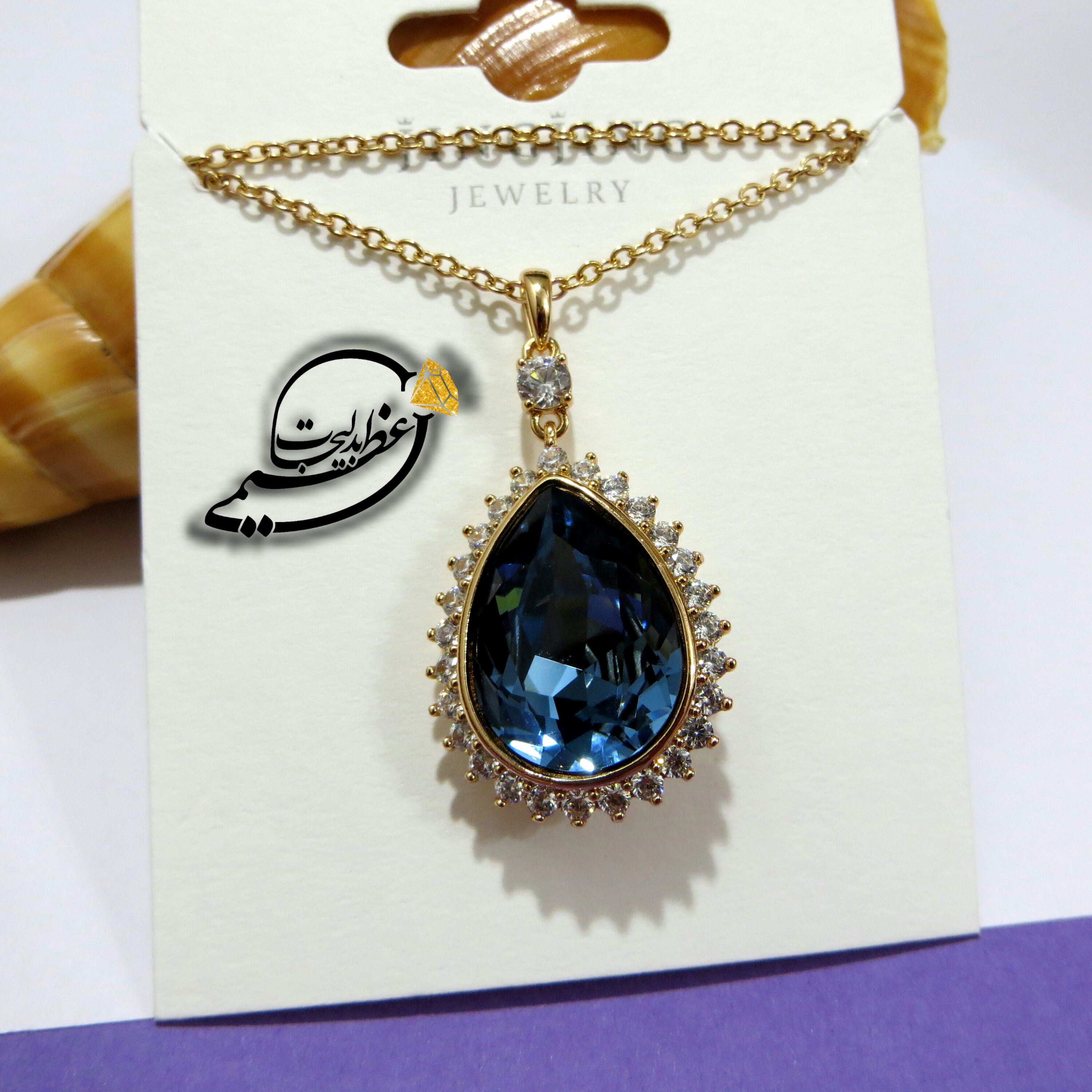 گردنبند برند Xuping مدل JingJing از جنس مس و روکش طلا بسیار زیبا با کریستال سوارسکی Swarovski تراش خورده اصلی کد 14