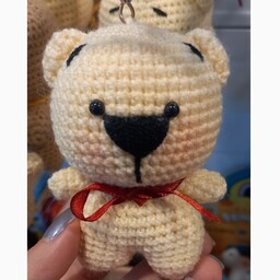عروسک خرس تدی دستباف آویز کیف و کلید