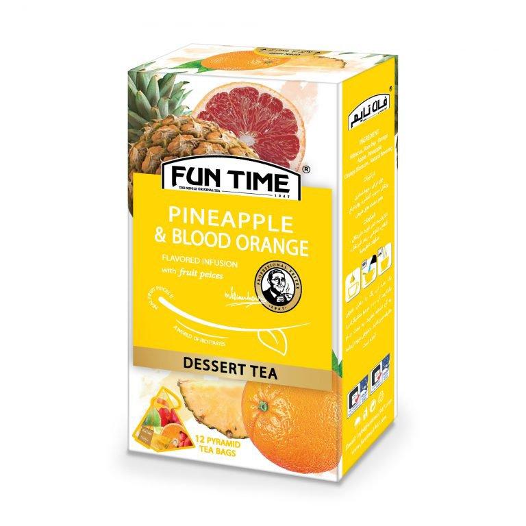 دمنوش چای ترش میوه ای آناناس و پرتقال فان تایم 12 عددی