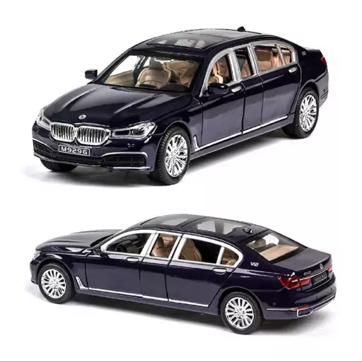 ماکت ماشین BMW 730 Li سرمه ای متالیک تماما فلزی مقیاس ساخت 1 به 24