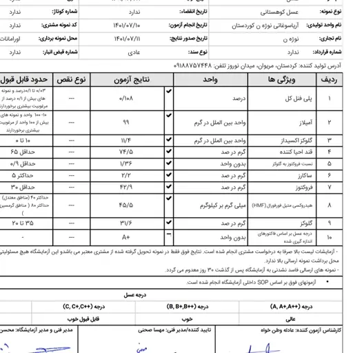 عسل کوهستانی فوق عالی مومدار کردستان(یک کیلو)