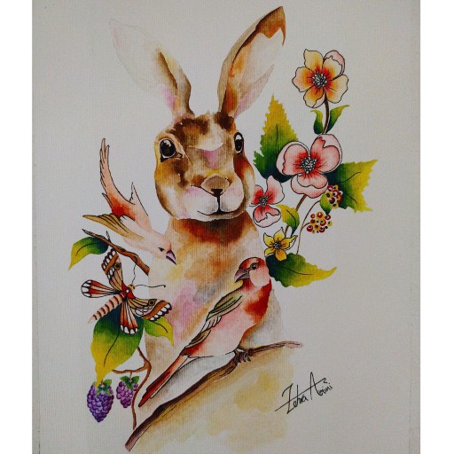 تابلو نقاشی خرگوش - هنر بهار بانو