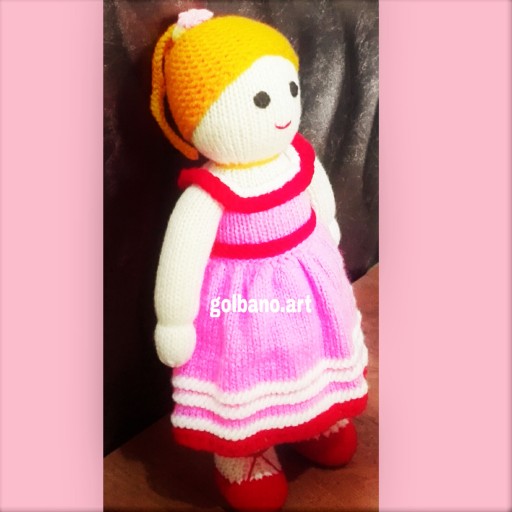 عروسک دخترانه کاموایی (عروسک بافتنی دومیل)