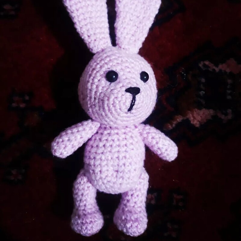 عروسک قلاب بافی  دست ساز مدل خرگوش