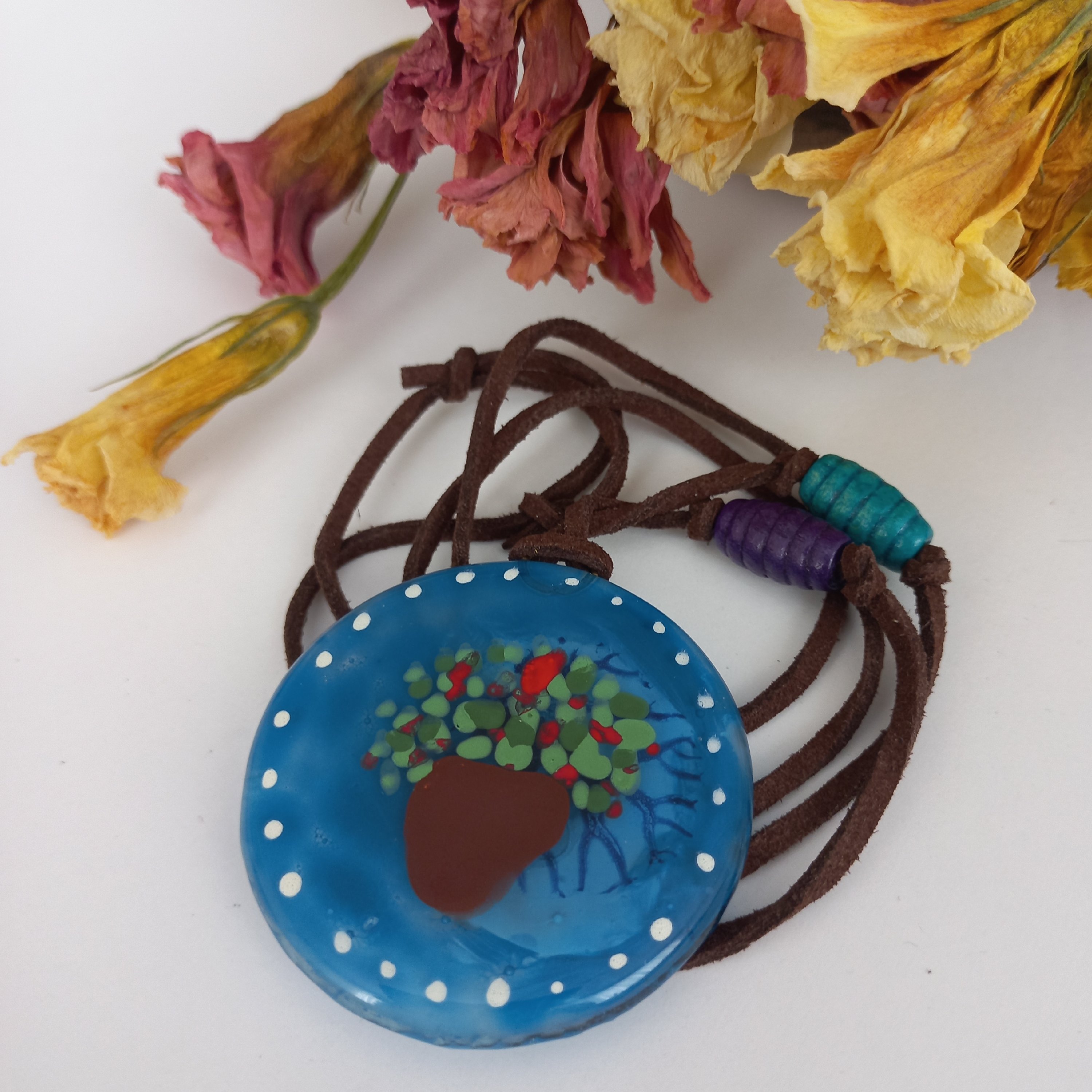 گردنبند  آمینا طرح  گلدون شمعدونی