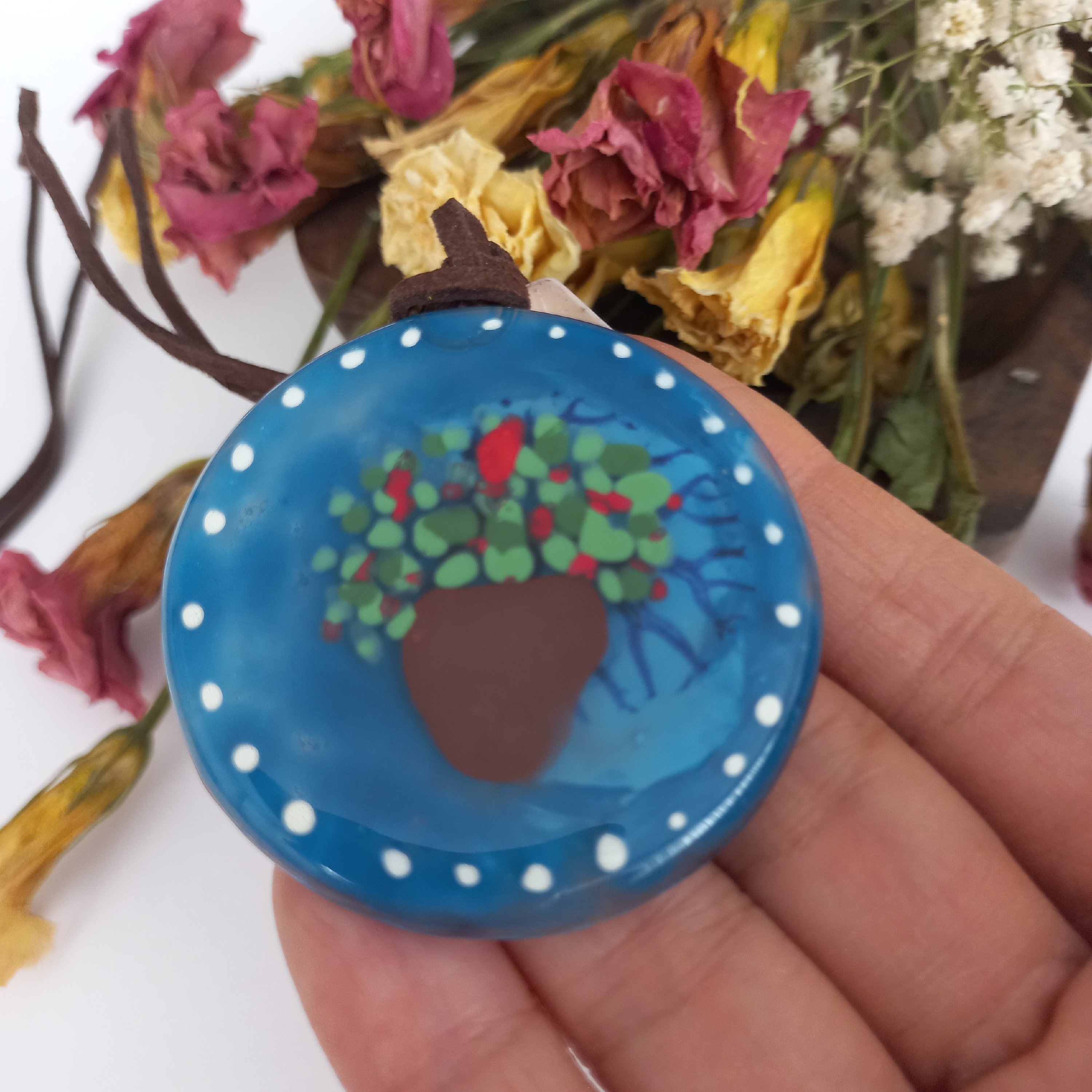 گردنبند  آمینا طرح  گلدون شمعدونی