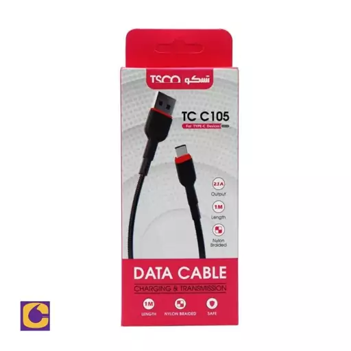 کابل شارژ تایپ سی Type C  تسکو مدل  TC-C105 ( 1متر )