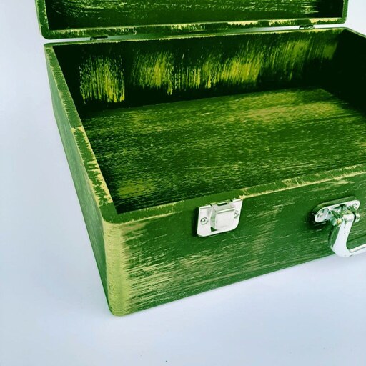 جعبه هدیه چوبی مدل چمدان بزرگ طرح سنتی