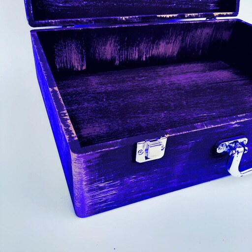جعبه هدیه چوبی مدل چمدان بزرگ طرح کاشی ایرانی