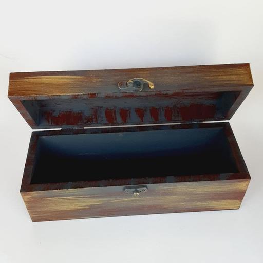 جعبه هدیه چوبی مدل سنتی طرح کاشی کد SB07