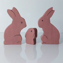 اسباب بازی چوبی خانواده خرگوش های چوبی