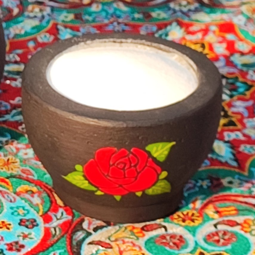 نمک ساب سنگی یک نفره نقاشی شده 