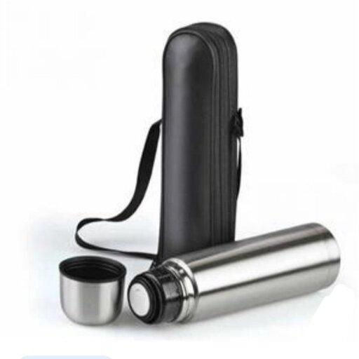 فلاسک استیل یونیک لایف یک لیتری با کیف حمل همراه فلاسک چای و آب  فلاسک قلمی