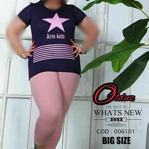 ست تیشرت شلوارک سایز بزرگ زنانه دخترانه