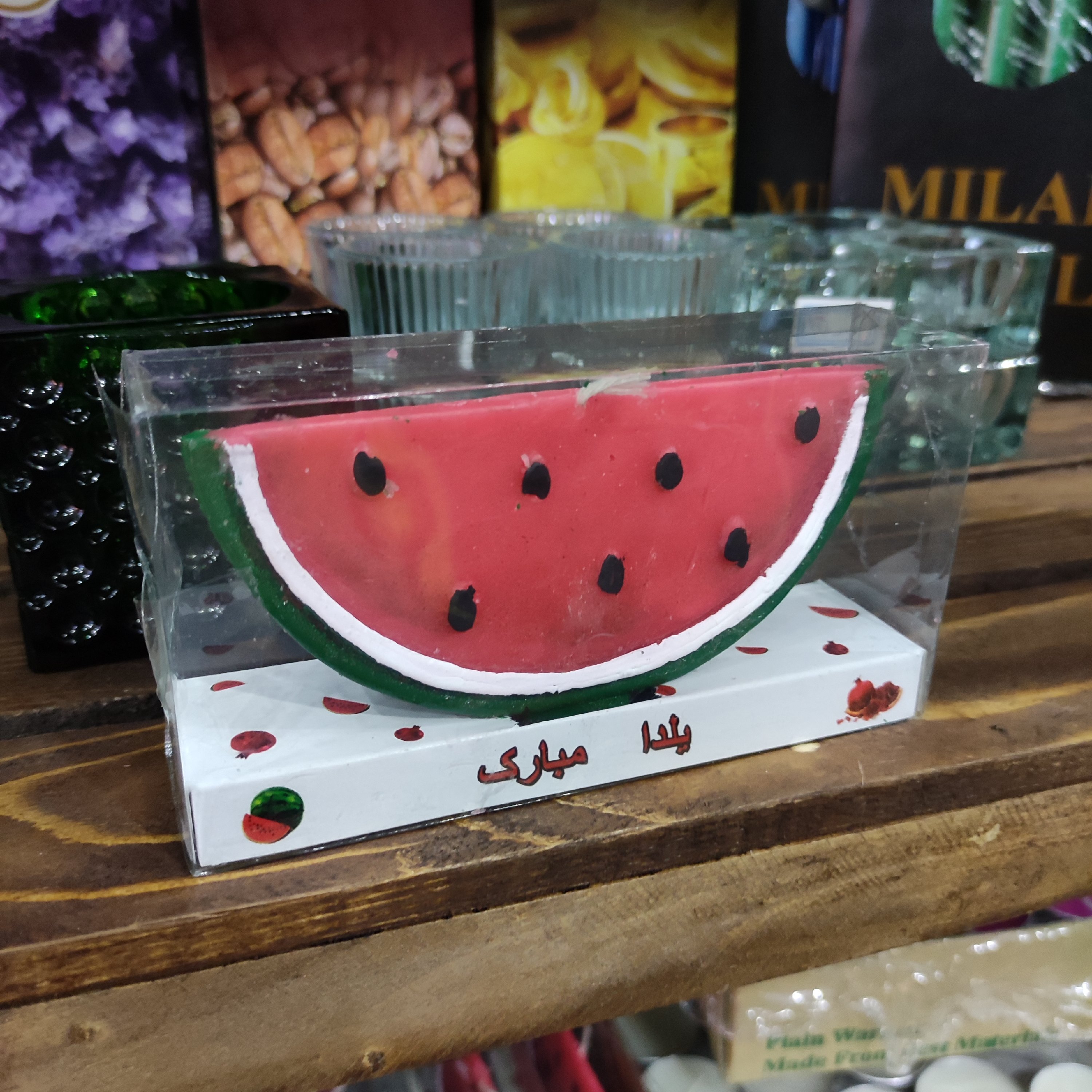 شمع یلدایی مدل هندوانه دیر سوز  بدون بو و دود 