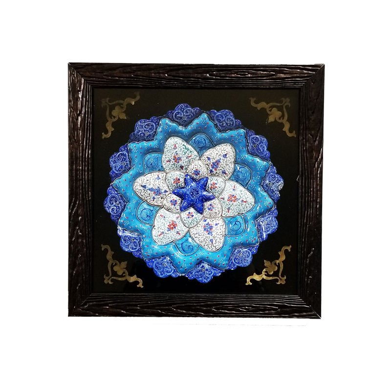 بشقاب میناکاری مدل قاب دار قطر 16 سانت 