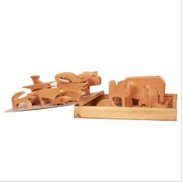پازل چوبی 16 تیکه سه بعدی حیوانات به همراه جعبه مناسب برای هدیه