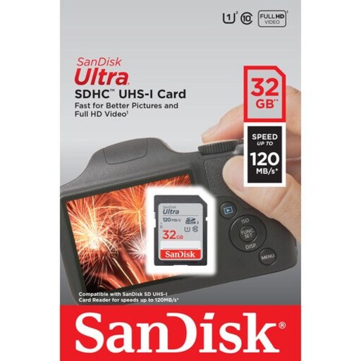 مموری سن دیسک 32 گیگ SD دوربین کارت حافظه سن دیسک Sandisk SDHC 32GB 120MBs 