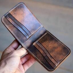 کیف جیبی مردانه چرم طبیعی کاملا دستدوز