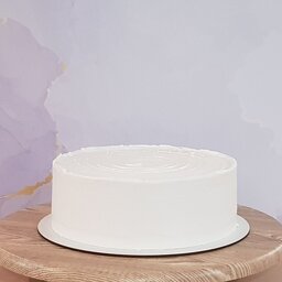 کیک خامه ای وانیلی با فیلینگ کرم شکلاتی 2 کیلوگرمی