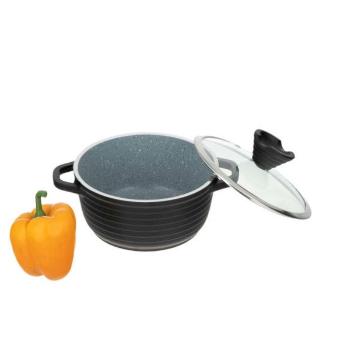 قابلمه گرانیتی عروس تفلون مدل کلاسیک خطی Mr18 سایز 16
