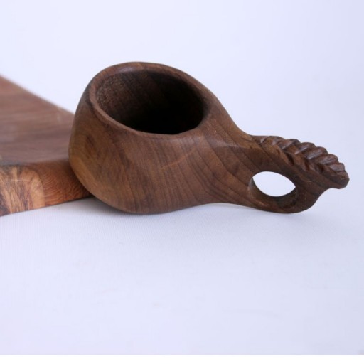 کوکسا شات اسپرسو  دستساز چوبی طرح برگ گیلاس. ماگ چوبی . لیوان چوبی.ماگ