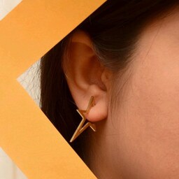 گوشواره طرح طلا گل گوش استیل رنگ ثابت ضد حساسیت  در سه رنگ