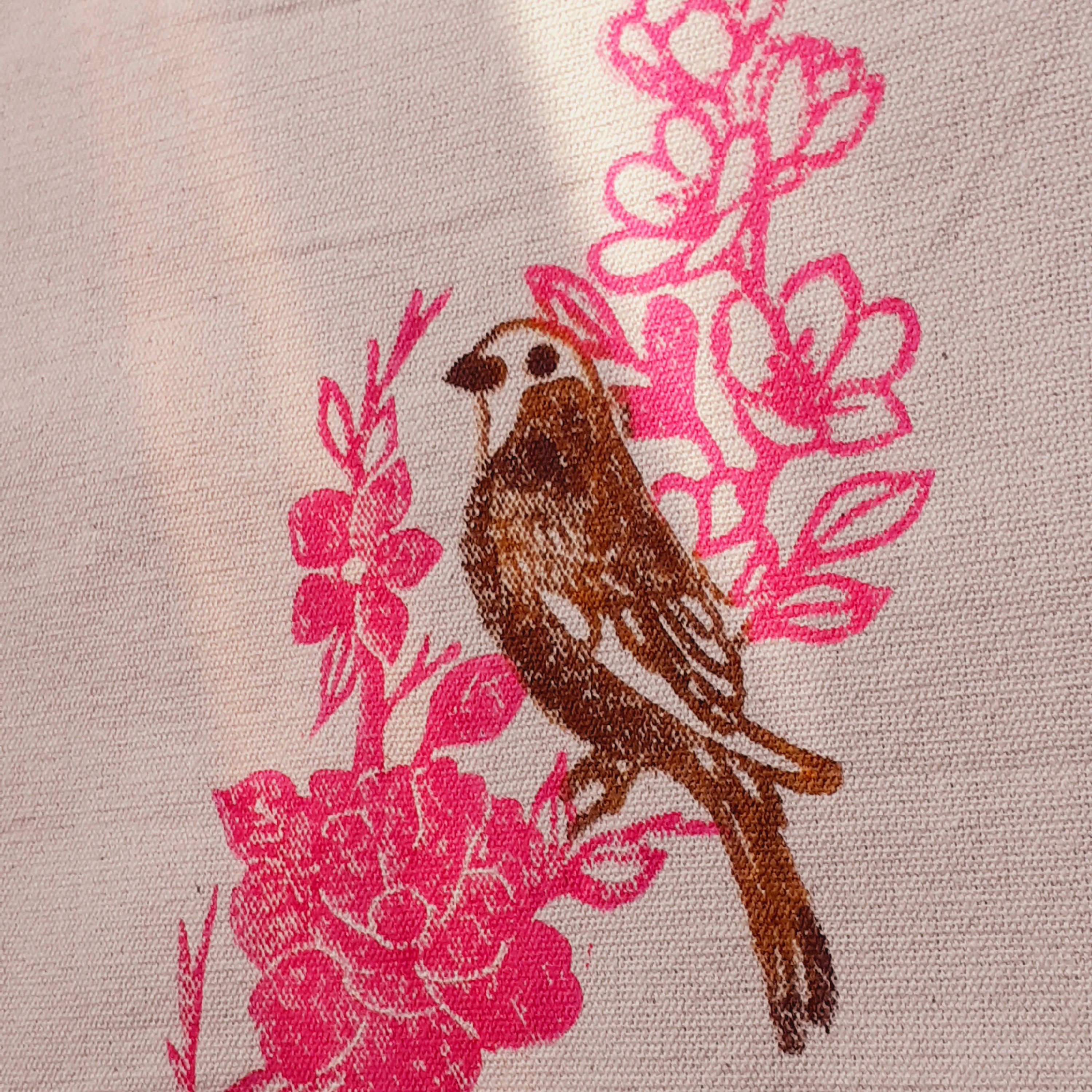 مهر طرح پرنده و گل و برگ..مهر دست ساز لینو