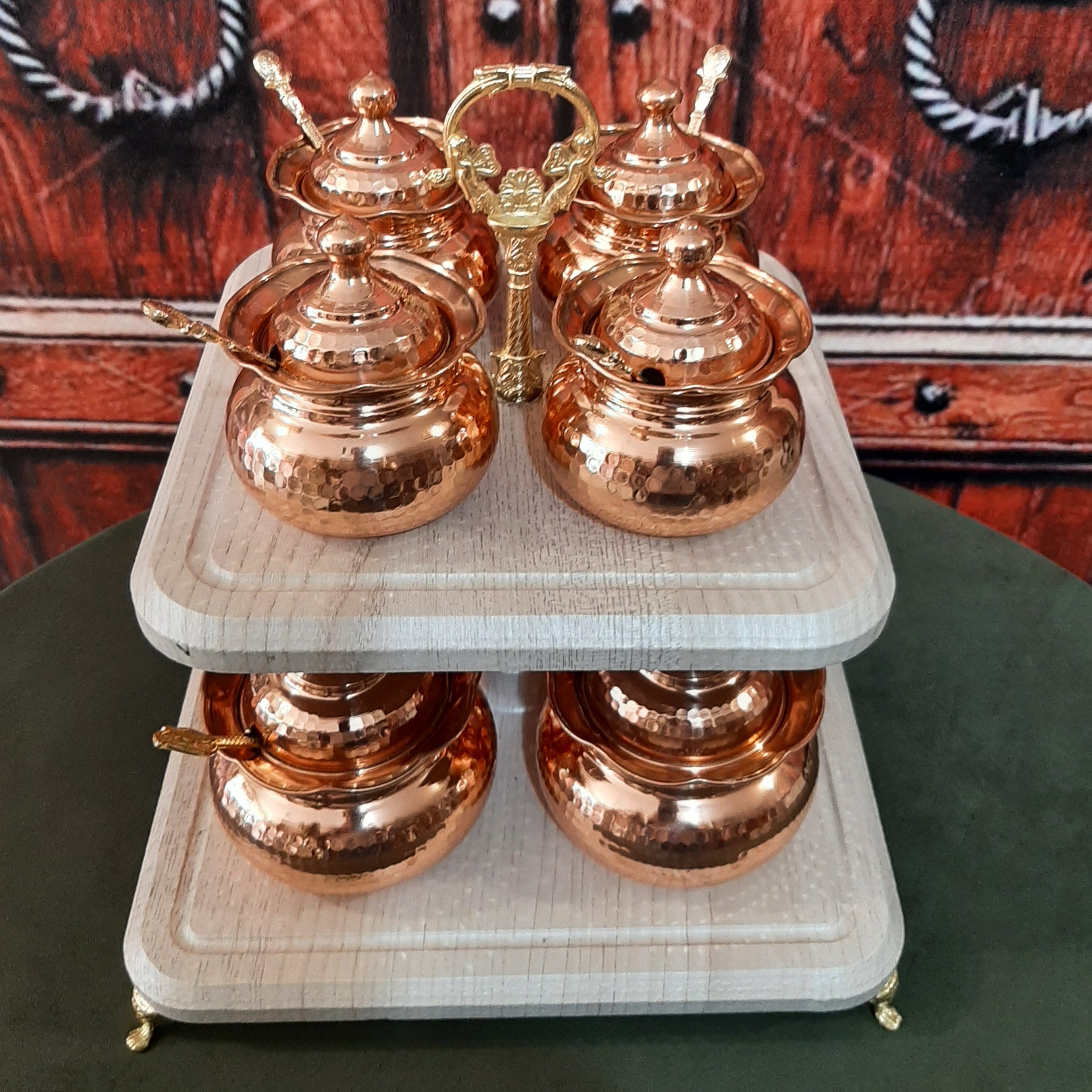 جاادویه 8 تایی دو طبقه مسی